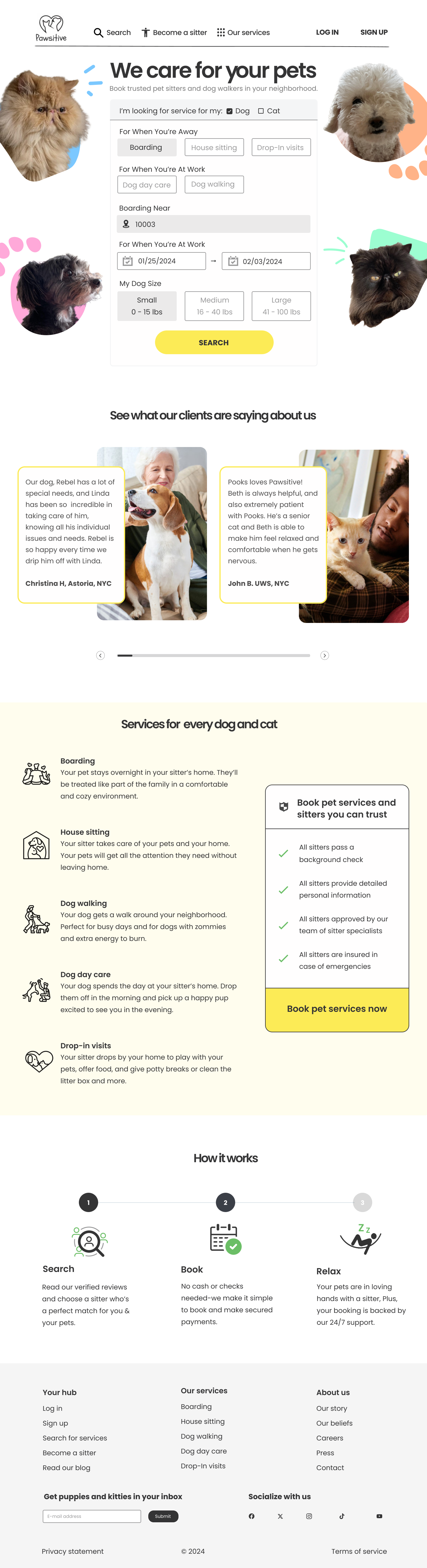 Pet Care Responsive Website Homepage