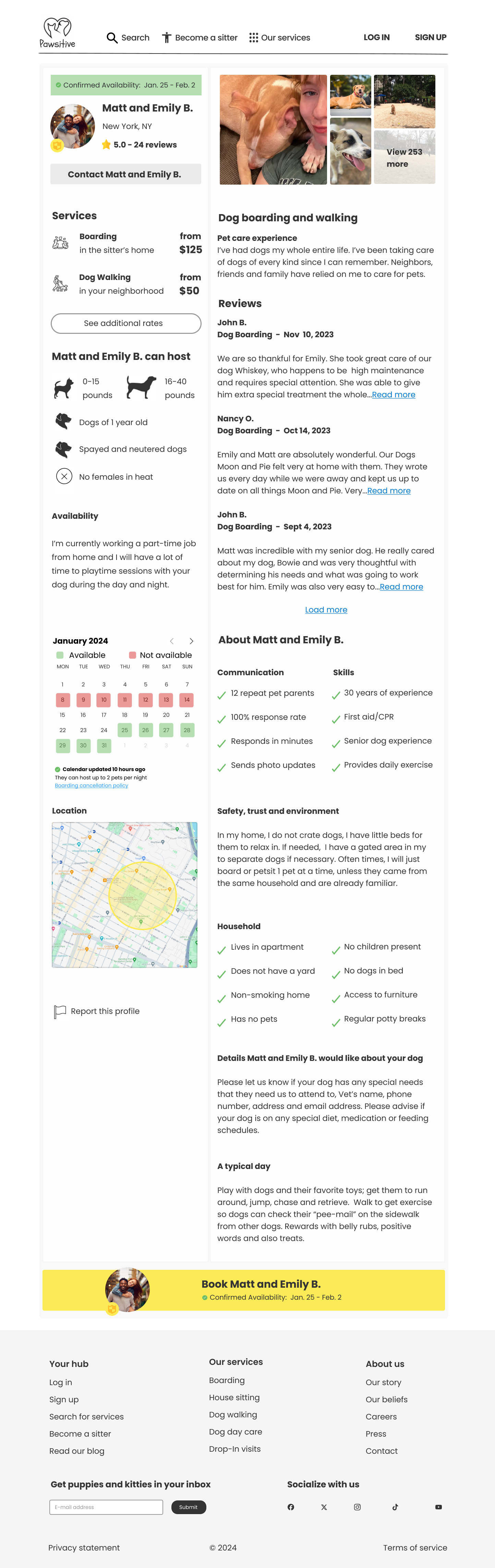 Pet Care Responsive Website Provider Profile