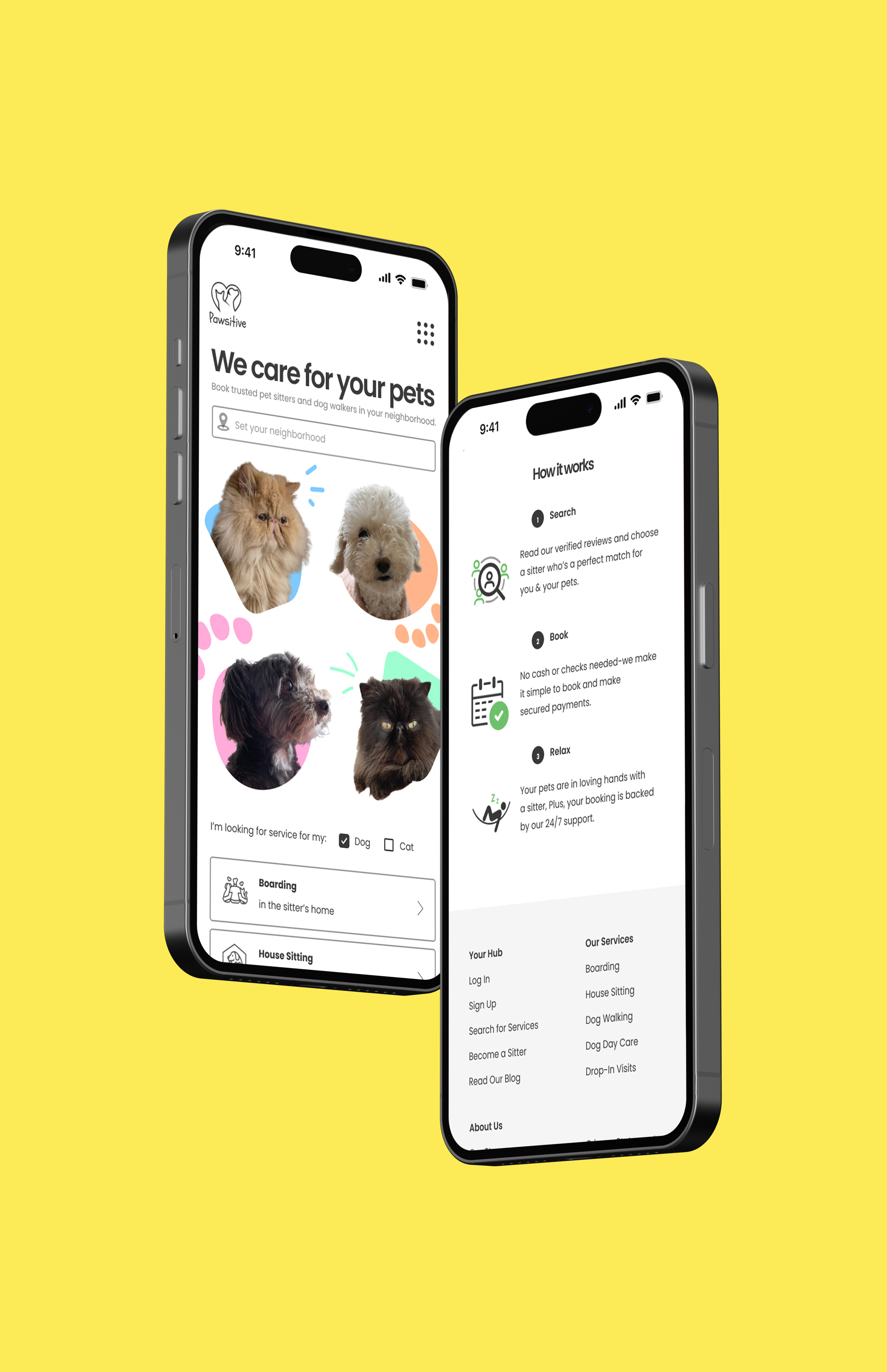 ui ux visual design for pet care agency